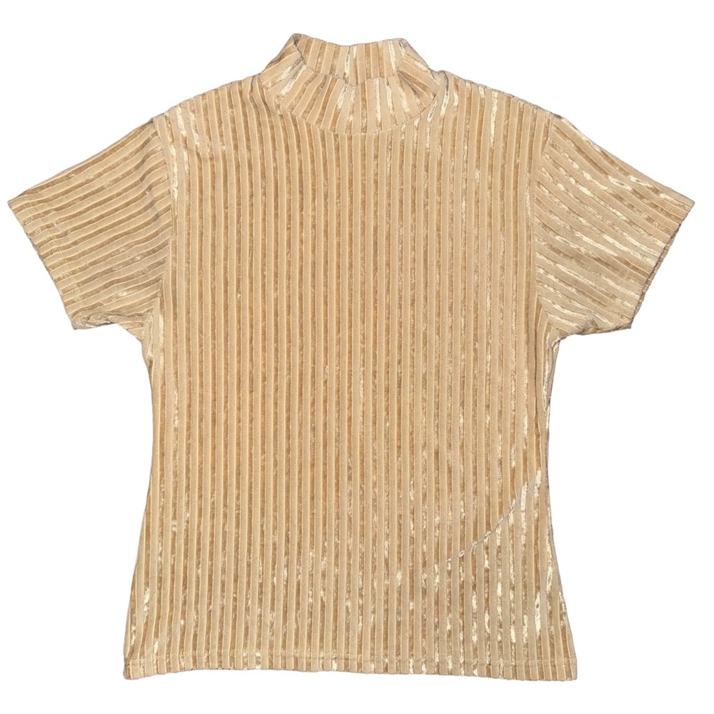 Vintage Kitty Hawk Ribbed Velvet Short‎ Sleeve Top Boho Victorian Romantic